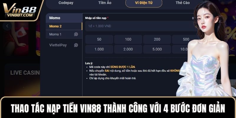 Nạp Tiền VIN88 Nhanh Chóng Và An Toàn Chỉ Trong Vài Phút Nạp Tiền VIN88 Nhanh Chóng Và An Toàn Chỉ Trong Vài Phút